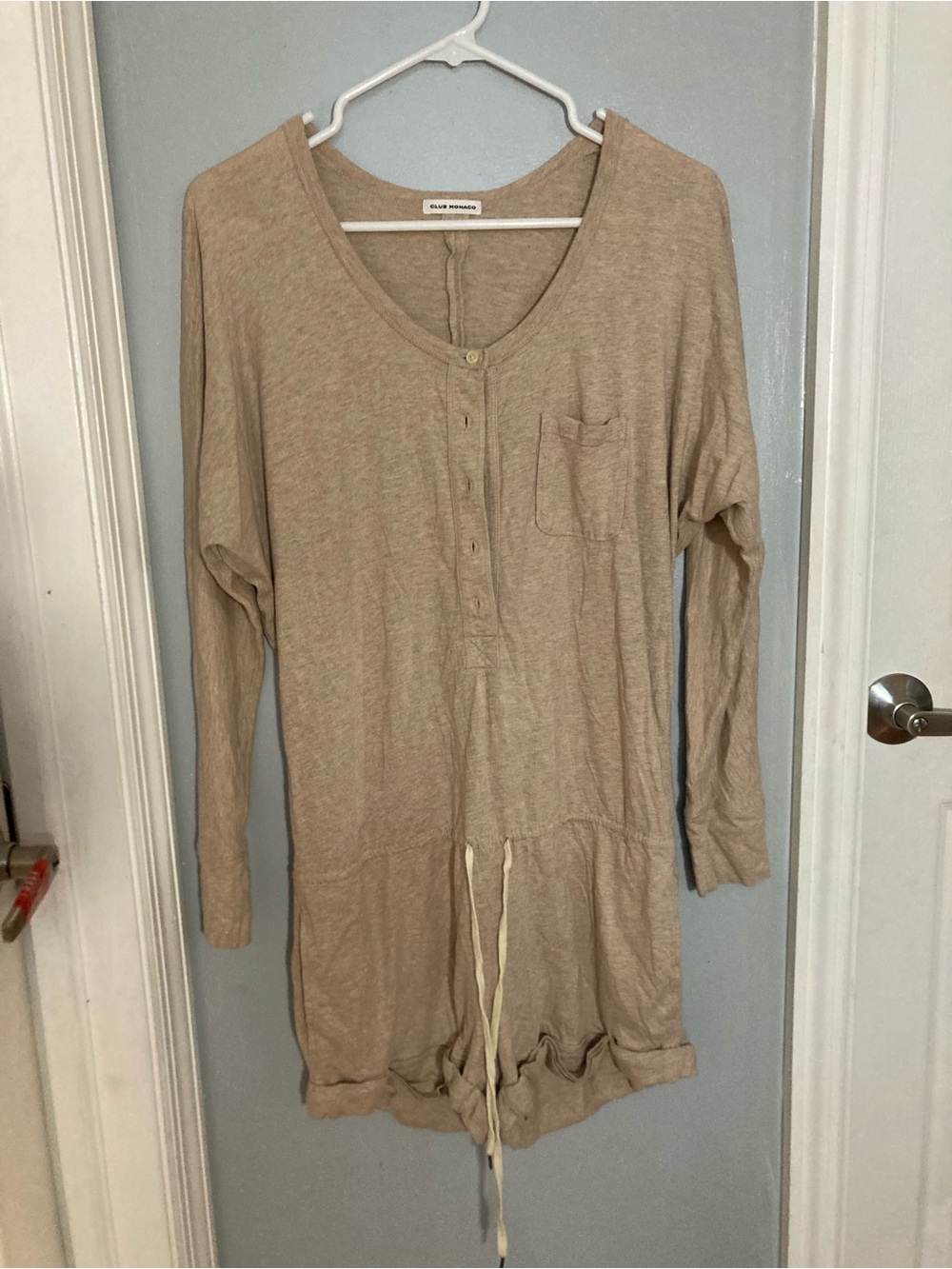 Club Monaco Beige Drawstring Long Sleeve Jumper